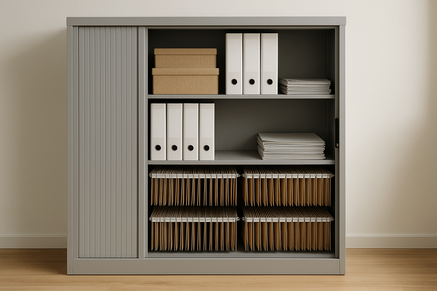 Effiziente Stauraumnutzung durch gut organisierten Rollladenschrank Bild Bild