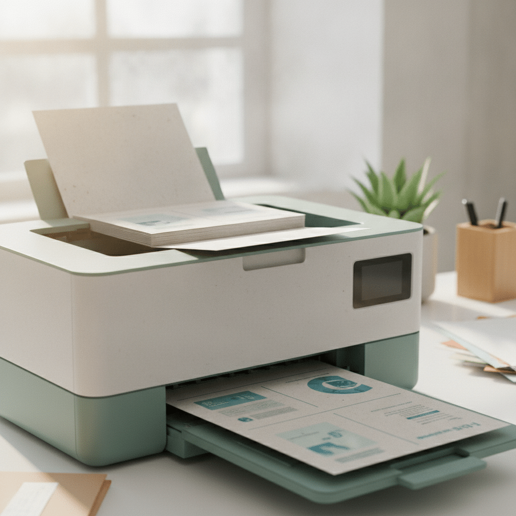 Drucker beim doppelseitigen Drucken auf recyceltem Papier Bild